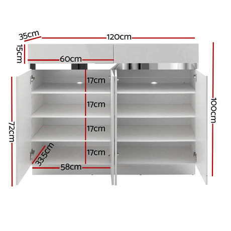 Hawkesdale High Gloss Shoe Cabinet, White