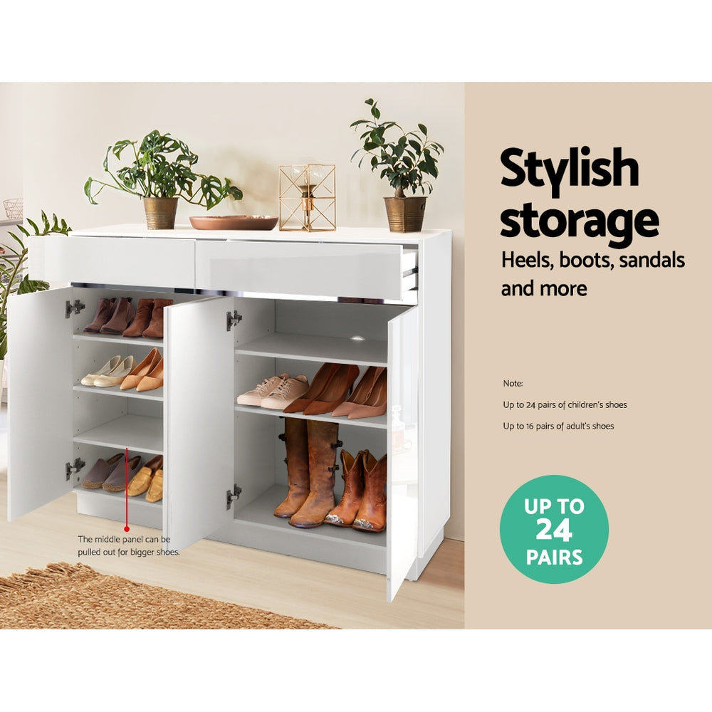Hawkesdale High Gloss Shoe Cabinet, White