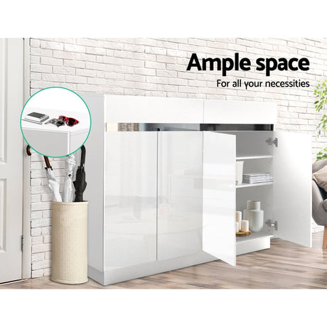 Hawkesdale High Gloss Shoe Cabinet, White