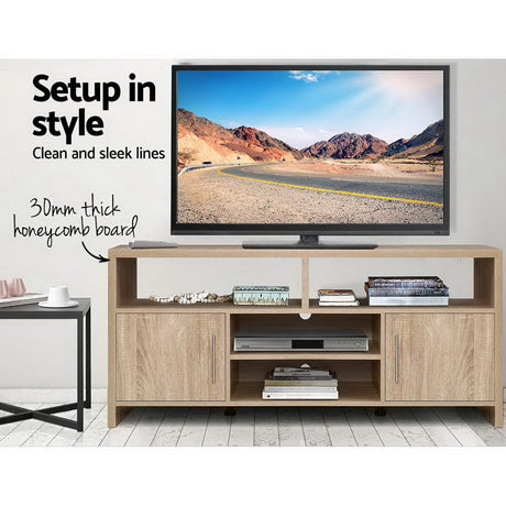 Artiss Ken 140cm Oak TV Cabinet with Storage — Allure Home Collections