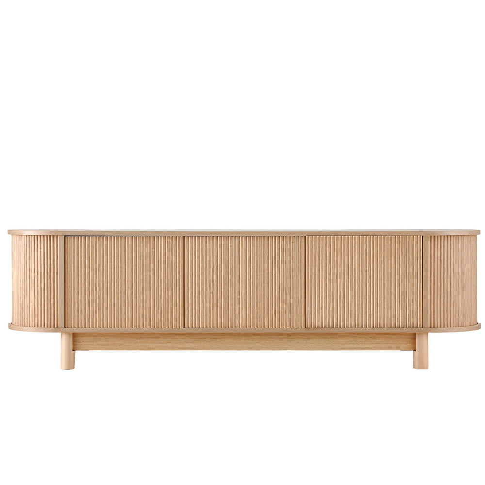 Taroona pine 160cm entertainment unit with fluted doors in a modern living room