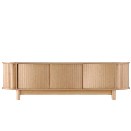 Taroona pine 160cm entertainment unit with fluted doors in a modern living room