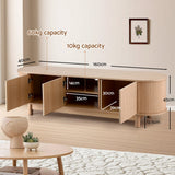 Taroona pine 160cm entertainment unit with fluted doors in a modern living room