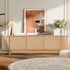 Taroona pine 160cm entertainment unit with fluted doors in a modern living room