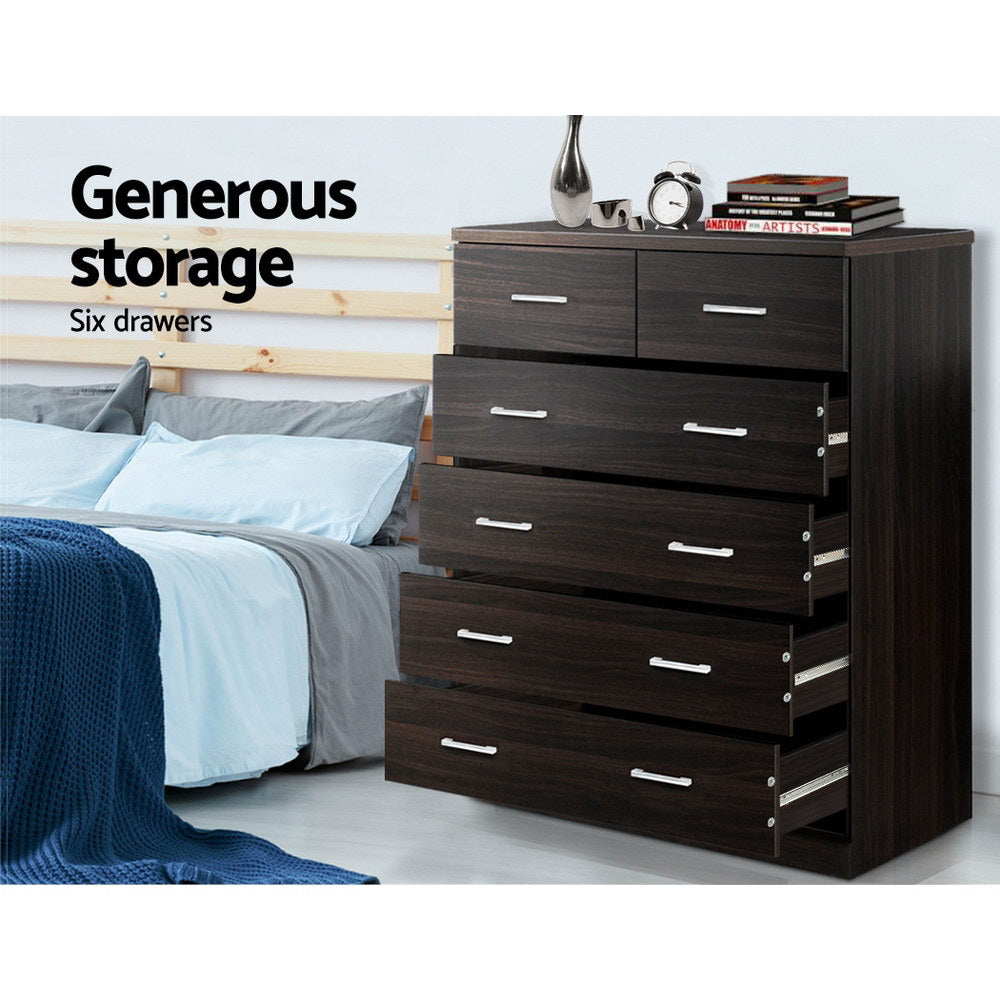 Artiss ANDES 6-Drawer Chest of Drawers — Plastic or Double Handles — Allure Home Collections