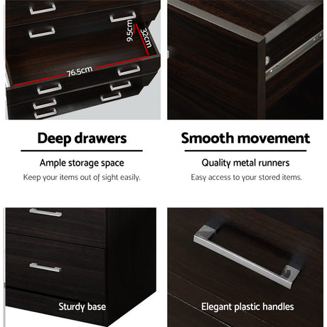 Artiss ANDES 6-Drawer Chest of Drawers — Plastic or Double Handles — Allure Home Collections