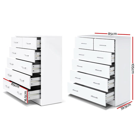 Artiss ANDES 6-Drawer Chest of Drawers — Plastic or Double Handles — Allure Home Collections