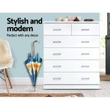 Yanderra 6 Drawer Tallboy, White