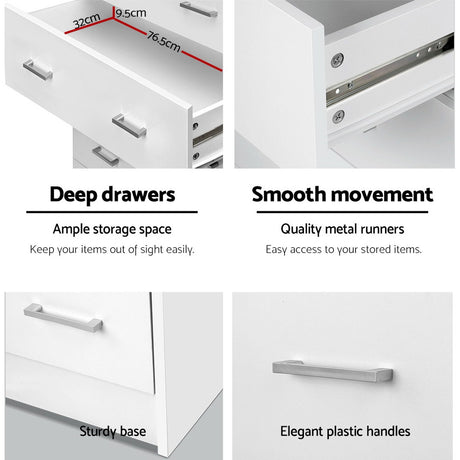 Artiss ANDES 6-Drawer Chest of Drawers — Plastic or Double Handles — Allure Home Collections