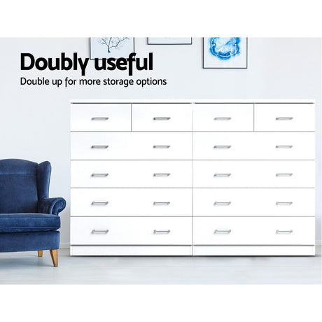 Artiss ANDES 6-Drawer Chest of Drawers — Plastic or Double Handles — Allure Home Collections