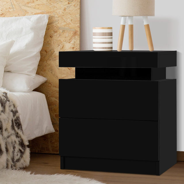 Empire Vale Lift Up Storage Bedside Table, Black
