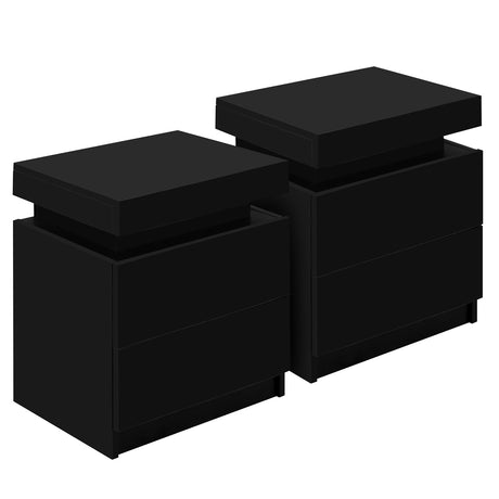 Empire Vale Lift Up Storage Bedside Table, Black 2pcs