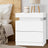 Artiss COLEY Bedside Table with 2 Drawers and Lift-Up Storage — White and Black — Allure Home Collections