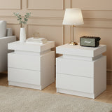 Empire Vale Lift Up Storage Bedside Table, White 2pcs