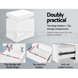 Empire Vale Lift Up Storage Bedside Table, White 2pcs