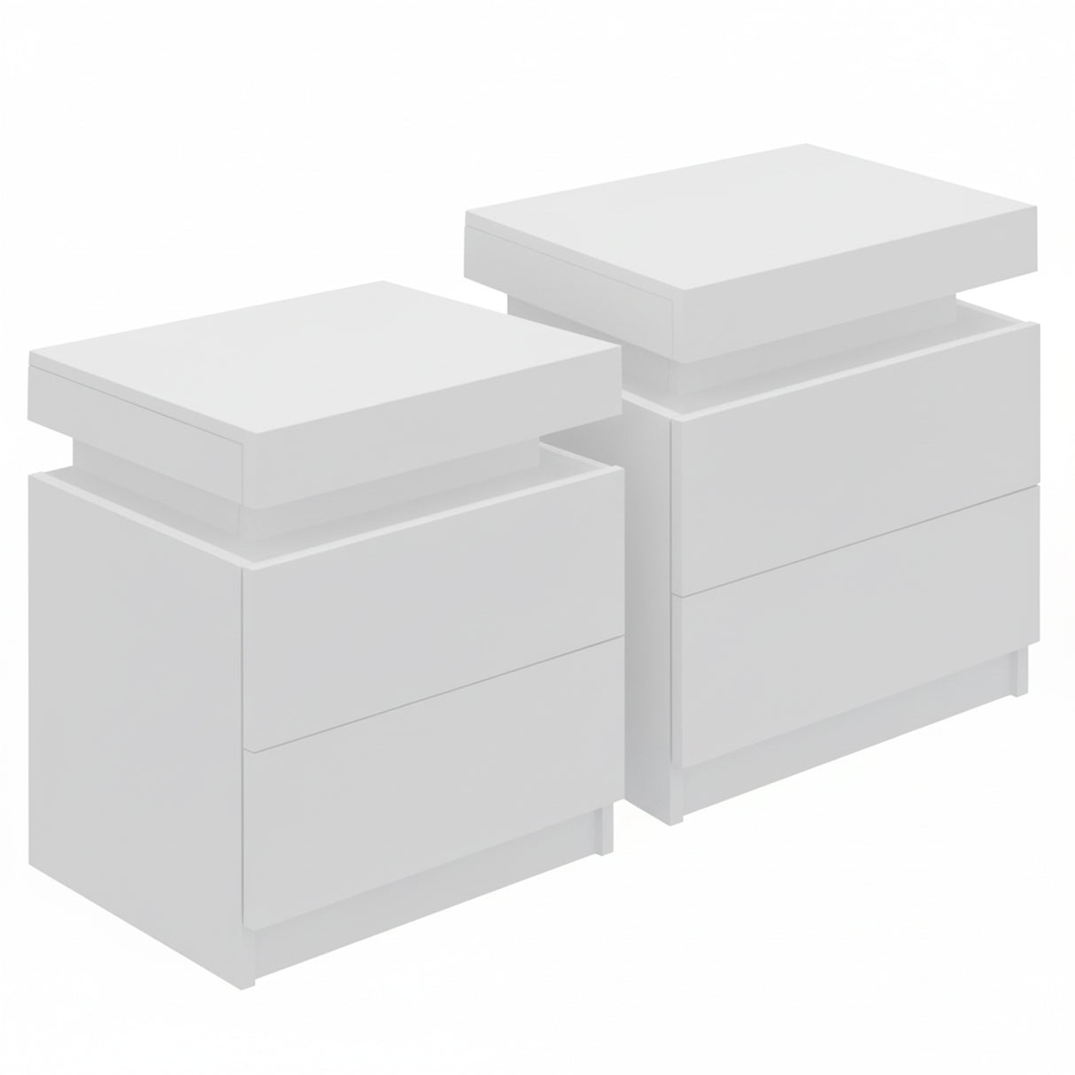 Empire Vale Lift Up Storage Bedside Table, White 2pcs