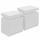 Empire Vale Lift Up Storage Bedside Table, White 2pcs