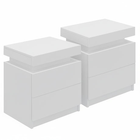 Empire Vale Lift Up Storage Bedside Table, White 2pcs