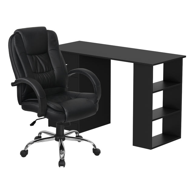 Cook Computer Desk and Office Chair Set, Black 120cm