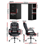 Cook Computer Desk and Office Chair Set, Black 120cm