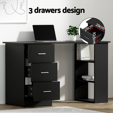 Cook Computer Desk and Office Chair Set, Black 120cm
