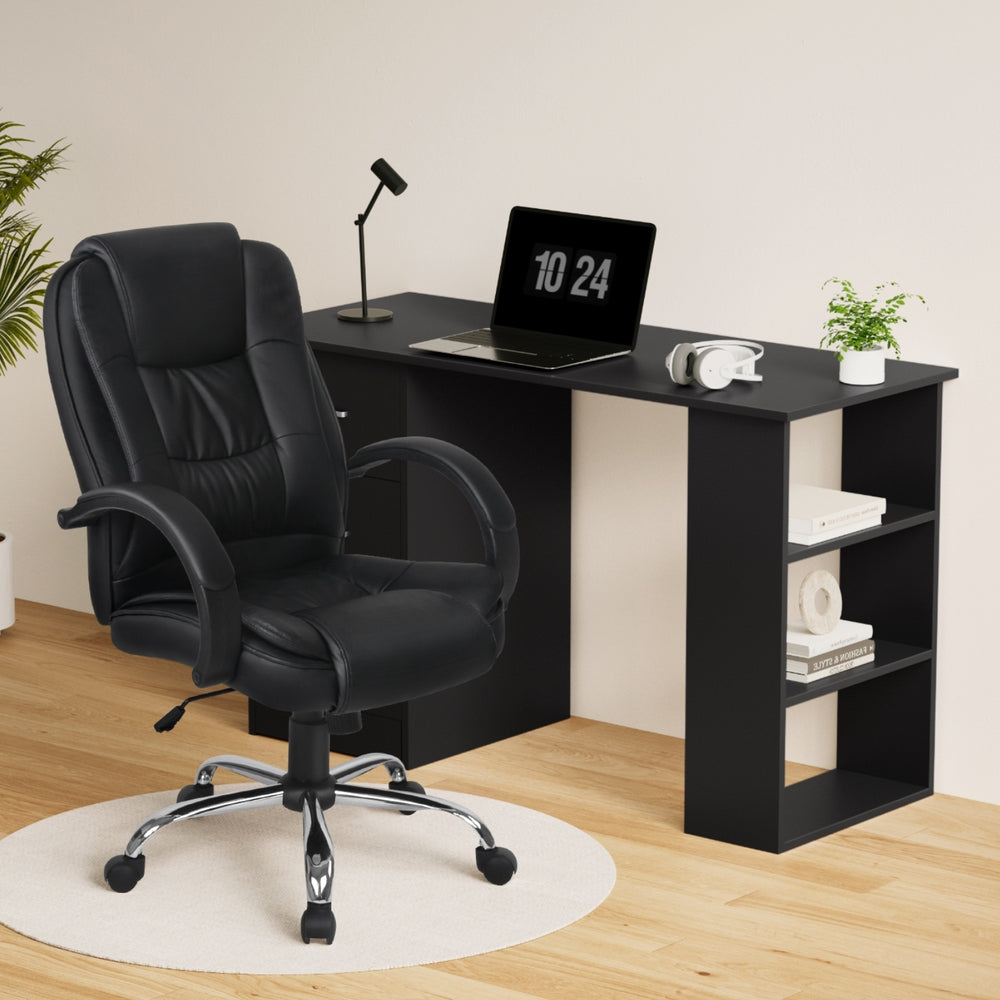 Cook Computer Desk and Office Chair Set, Black 120cm