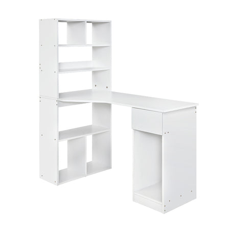 Artiss 120cm White Computer Desk with Bookshelf and Drawer — Allure Home Collections