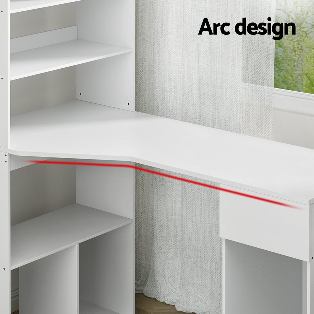 Artiss 120cm White Computer Desk with Bookshelf and Drawer — Allure Home Collections