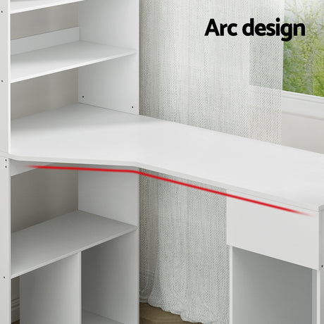 Artiss 120cm White Computer Desk with Bookshelf and Drawer — Allure Home Collections