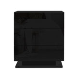 Tabulam LED 3 Drawer Bedside Table, Black