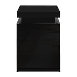 Main Arm LED Bedside Table 3 Drawers, Black