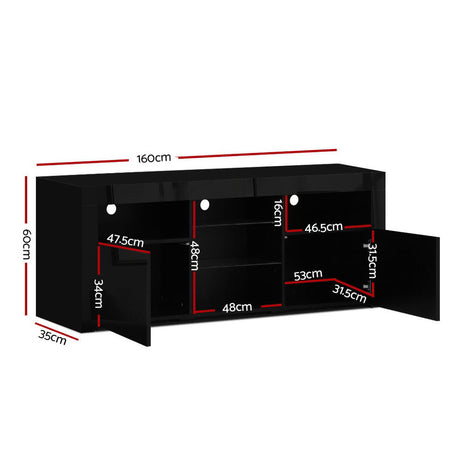 Artiss Bobi 160cm LED Entertainment Unit — Black or White — Allure Home Collections