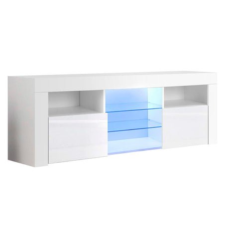Artiss Bobi LED Entertainment Unit with Storage — Black or White, 160 x 35 x 60cm — Allure Home Collections
