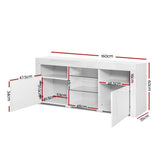 Artiss Bobi LED Entertainment Unit with Storage — Black or White, 160 x 35 x 60cm — Allure Home Collections