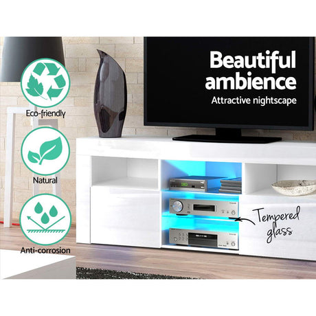Artiss Bobi 160cm LED Entertainment Unit — Black or White — Allure Home Collections