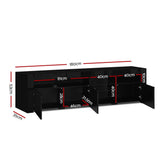Artiss Bobi 180cm LED TV Cabinet — Black with RGB Lighting — Allure Home Collections