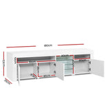Artiss Bobi 180cm LED TV Cabinet — White with RGB Lighting — Allure Home Collections