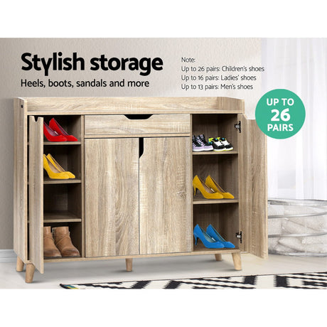 Cavendish 26 Pair Shoe Cabinet, Pine image 5