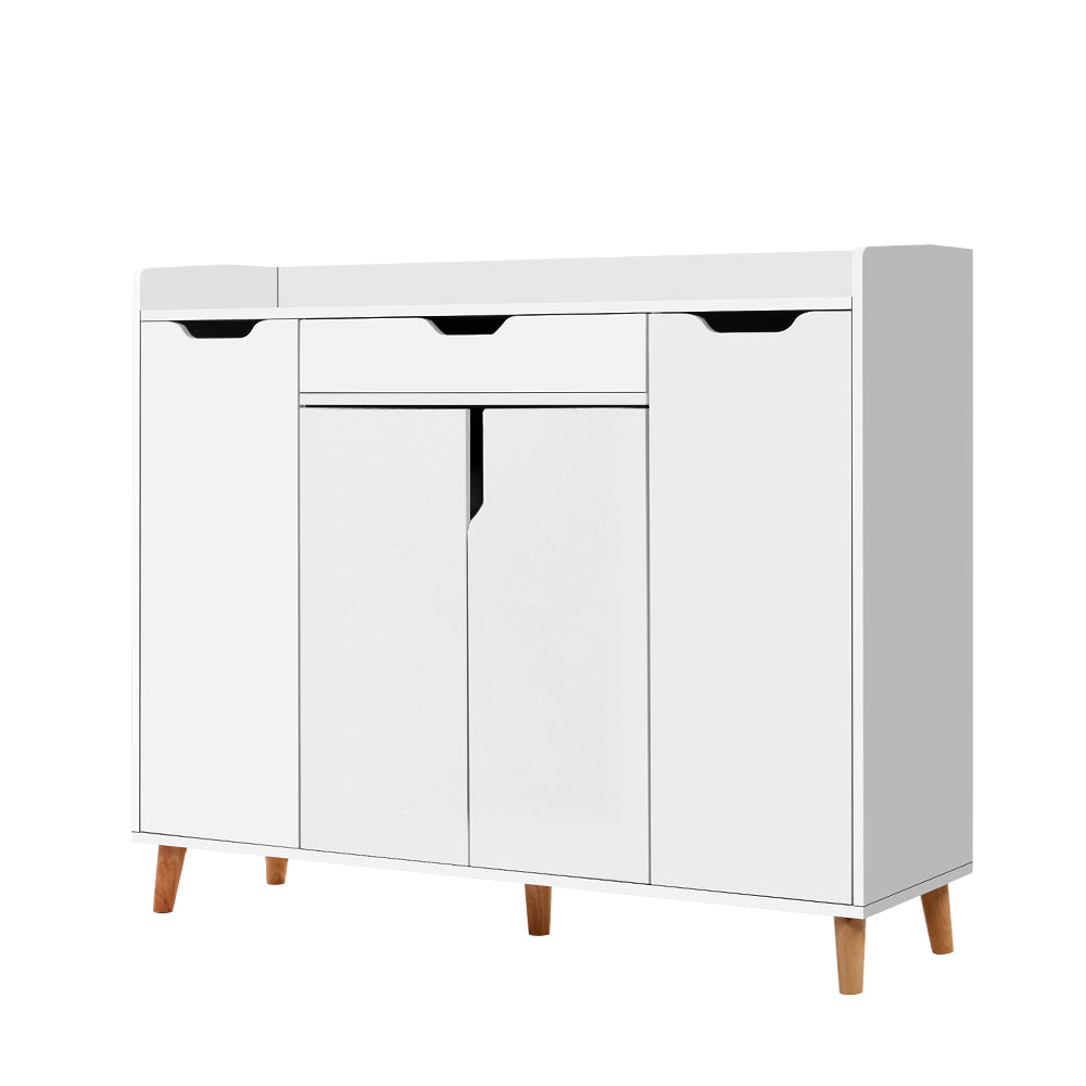 Artiss CISSY 26-Pair Adjustable White Shoe Rack Cabinet — Melamine Finish — Allure Home Collections