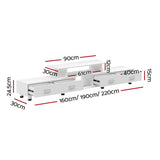 Bicheno white extendable three in one entertainment unit with four drawers in a modern living room