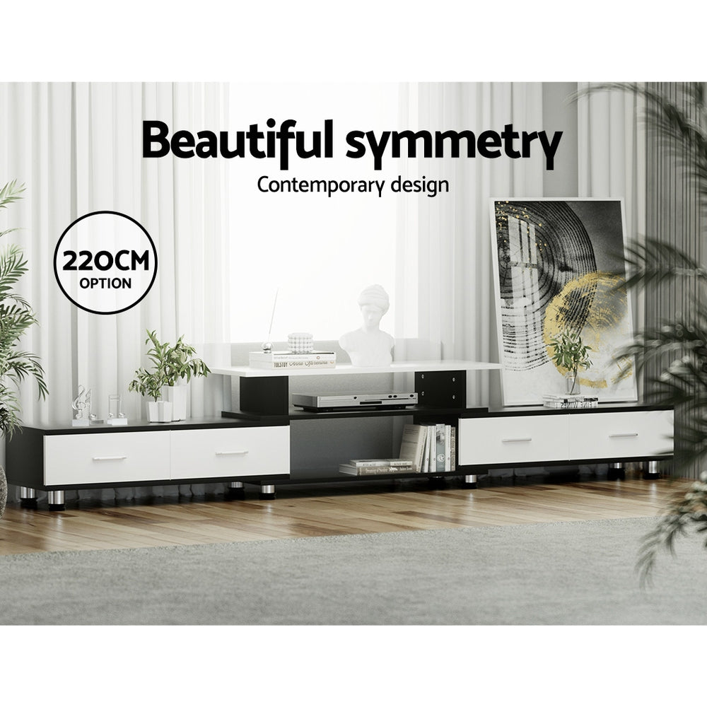Artiss Extendable TV Cabinet — 160cm to 220cm, with Drawers and Open Shelves — Allure Home Collections