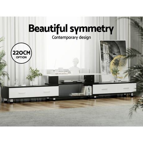 Artiss Extendable TV Cabinet — 160cm to 220cm, with Drawers and Open Shelves — Allure Home Collections