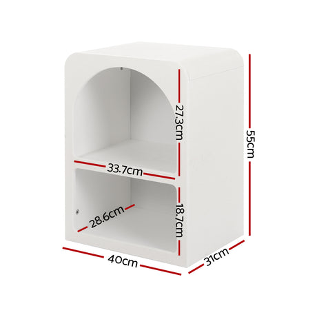 Artiss ARCHED Bedside Table with Shelves in White — Allure Home Collections
