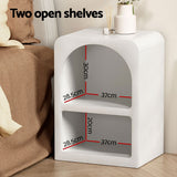 Artiss ARCHED Bedside Table with Shelves in White — Allure Home Collections