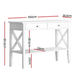 Artiss White Console Table with 2 Drawers — 100cm, Contemporary Hallway Table — Allure Home Collections