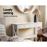 Artiss White Console Table with 2 Drawers — 100cm, Contemporary Hallway Table — Allure Home Collections