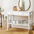 Artiss White Console Table with 2 Drawers — 100cm, Contemporary Hallway Table — Allure Home Collections