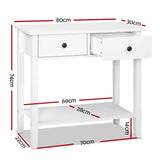 Artiss White Console Table with 2 Drawers — 80cm, Compact Hallway and Entryway — Allure Home Collections