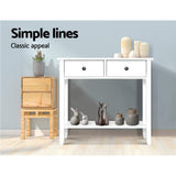 Artiss White Console Table with 2 Drawers — 80cm, Compact Hallway and Entryway — Allure Home Collections