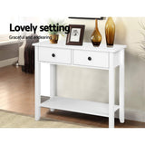 Artiss White Console Table with 2 Drawers — 80cm, Compact Hallway and Entryway — Allure Home Collections